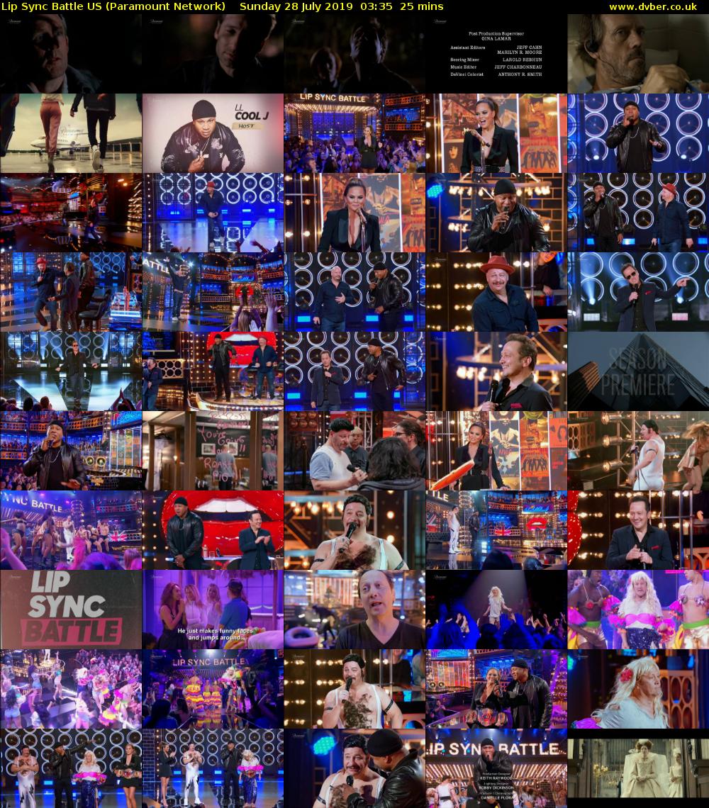 Lip Sync Battle US (Paramount Network) Sunday 28 July 2019 03:35 - 04:00