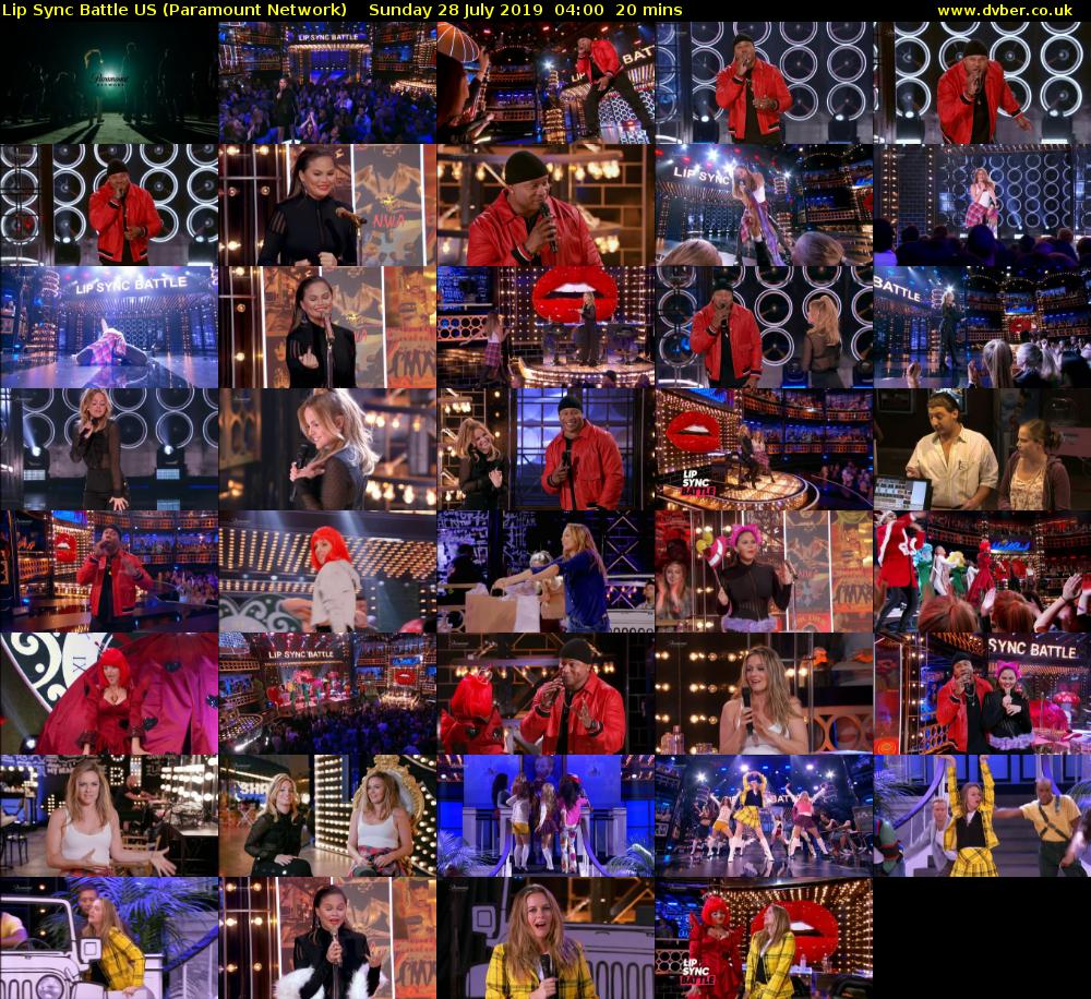 Lip Sync Battle US (Paramount Network) Sunday 28 July 2019 04:00 - 04:20
