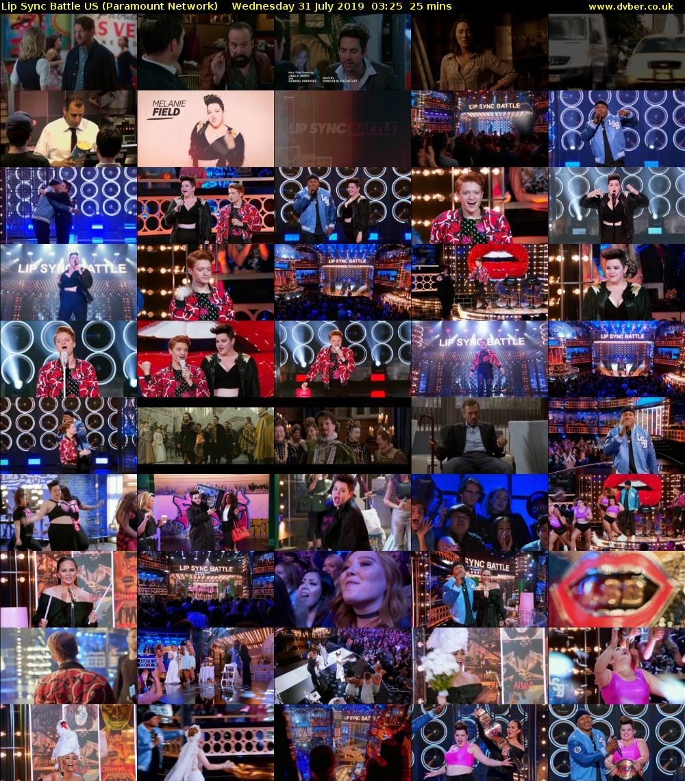 Lip Sync Battle US (Paramount Network) Wednesday 31 July 2019 03:25 - 03:50