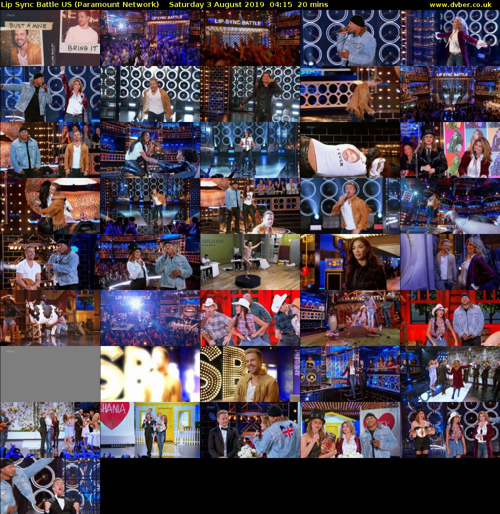 Lip Sync Battle US (Paramount Network) Saturday 3 August 2019 04:15 - 04:35