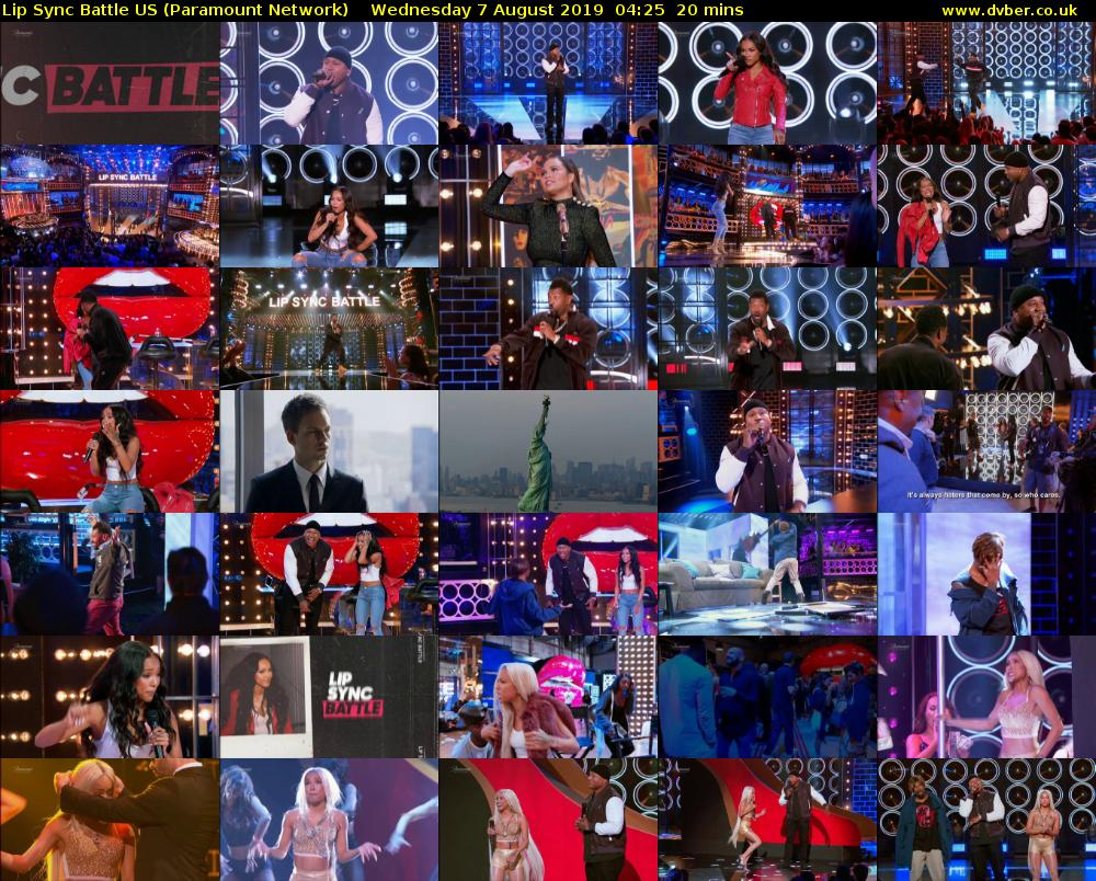 Lip Sync Battle US (Paramount Network) Wednesday 7 August 2019 04:25 - 04:45