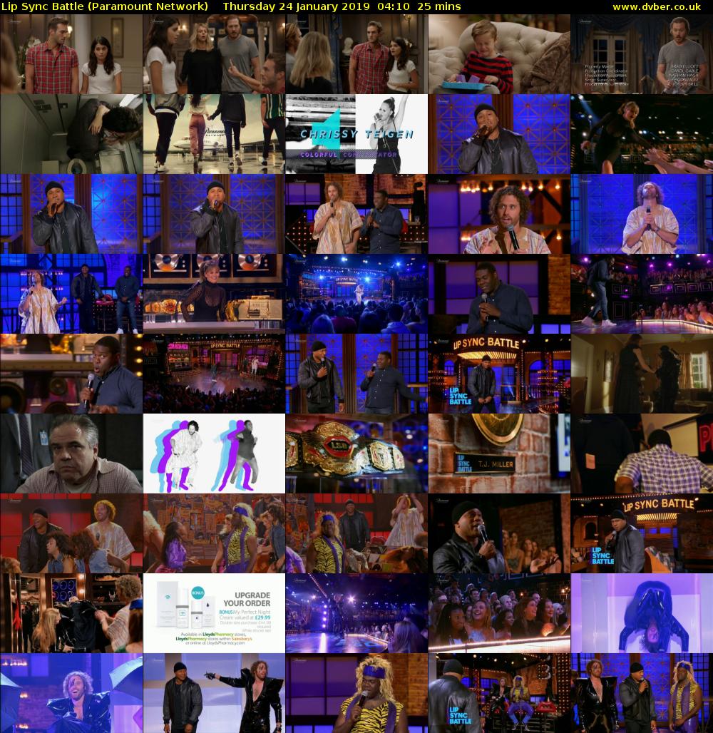 Lip Sync Battle (Paramount Network) Thursday 24 January 2019 04:10 - 04:35