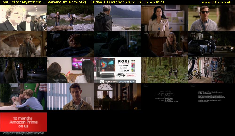 Lost Letter Mysteries:... (Paramount Network) Friday 18 October 2019 14:35 - 15:20