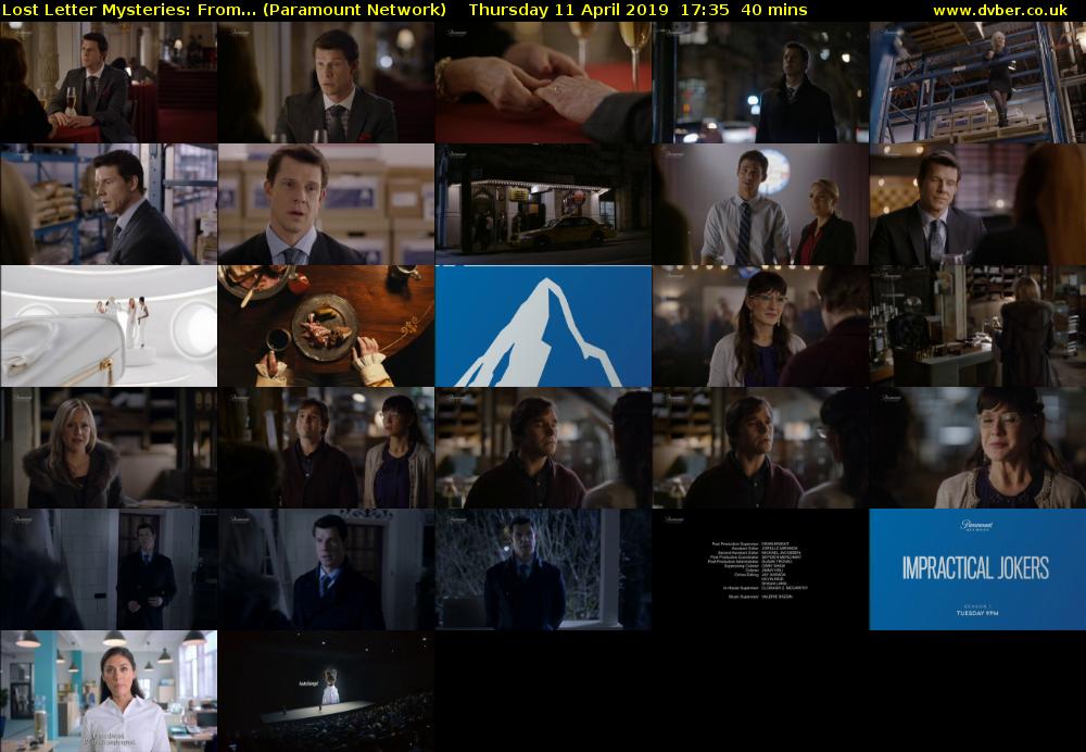 Lost Letter Mysteries: From... (Paramount Network) Thursday 11 April 2019 17:35 - 18:15