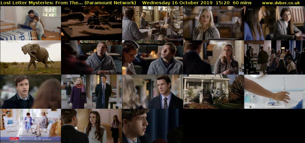 Lost Letter Mysteries: From The... (Paramount Network) Wednesday 16 October 2019 15:20 - 16:20