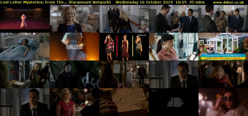 Lost Letter Mysteries: From The... (Paramount Network) Wednesday 16 October 2019 16:25 - 17:10