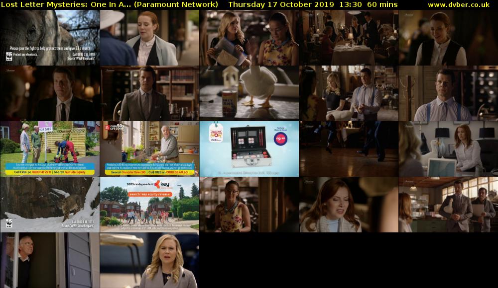 Lost Letter Mysteries: One In A... (Paramount Network) Thursday 17 October 2019 13:30 - 14:30