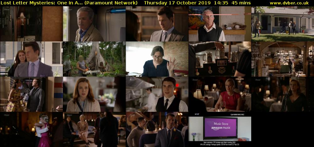 Lost Letter Mysteries: One In A... (Paramount Network) Thursday 17 October 2019 14:35 - 15:20