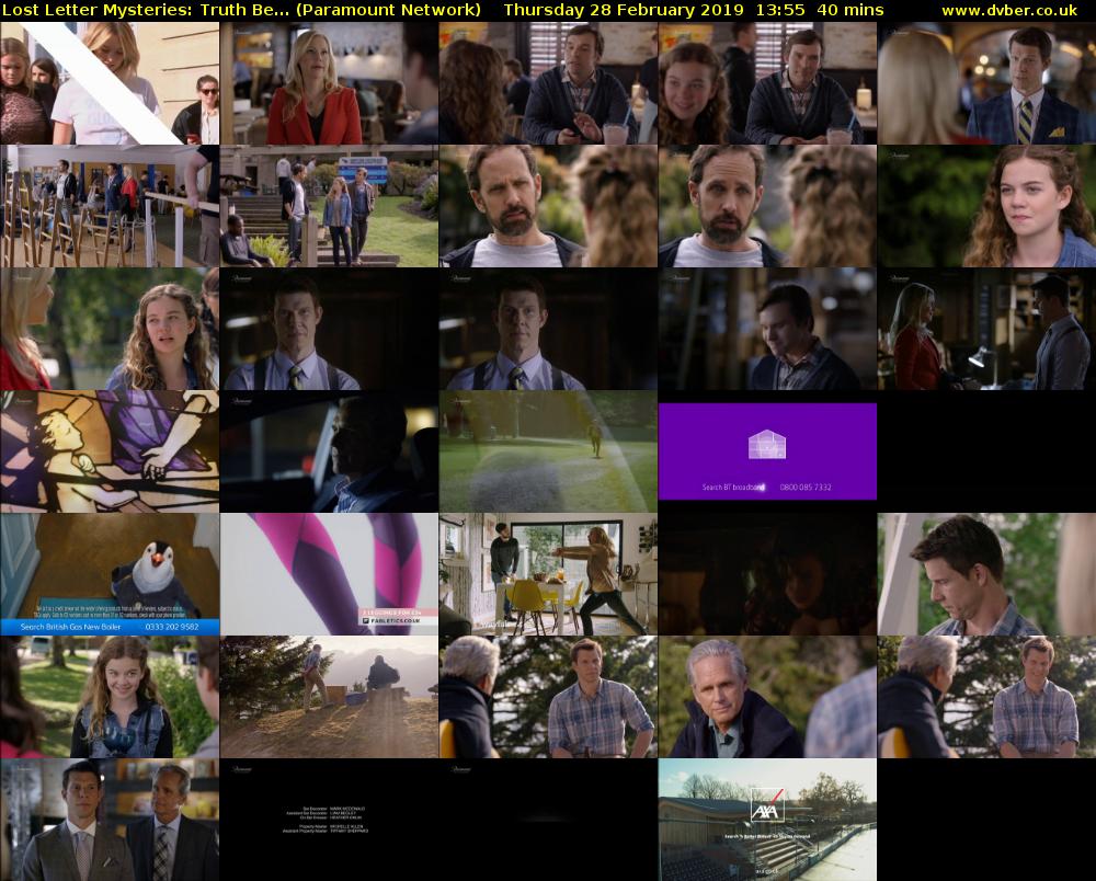 Lost Letter Mysteries: Truth Be... (Paramount Network) Thursday 28 February 2019 13:55 - 14:35
