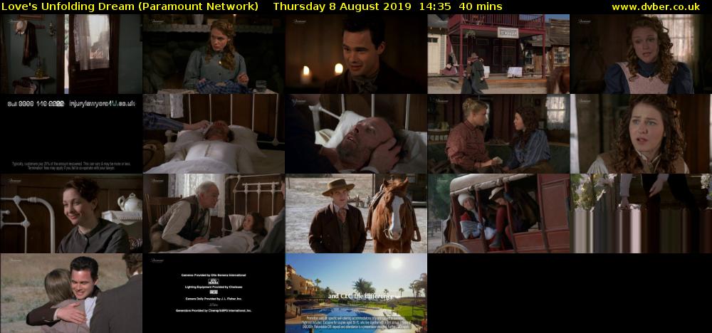 Love's Unfolding Dream (Paramount Network) Thursday 8 August 2019 14:35 - 15:15