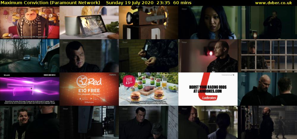 Maximum Conviction (Paramount Network) Sunday 19 July 2020 23:35 - 00:35