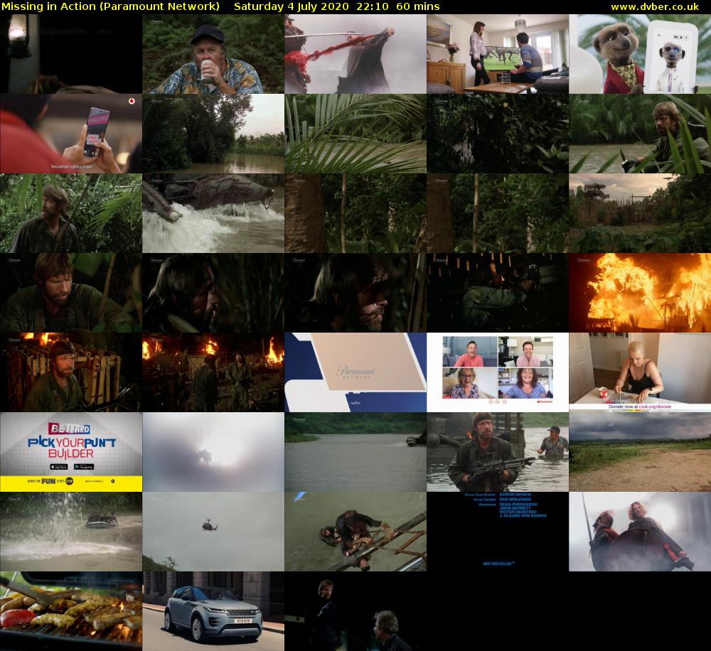 Missing in Action (Paramount Network) Saturday 4 July 2020 22:10 - 23:10