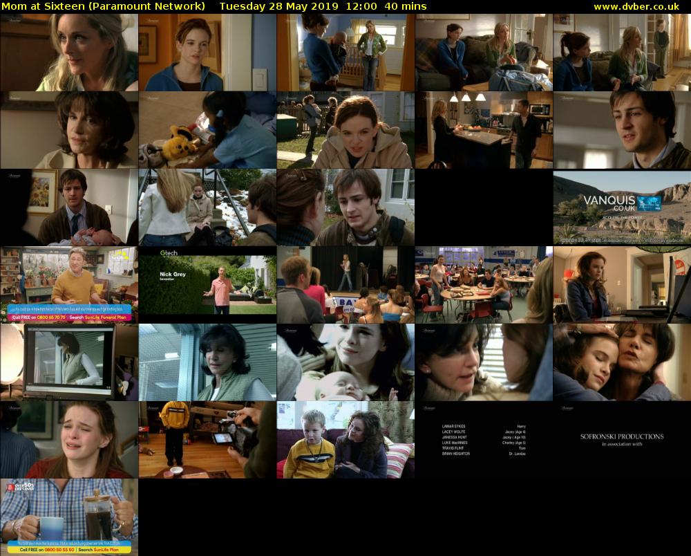 Mom at Sixteen (Paramount Network) Tuesday 28 May 2019 12:00 - 12:40