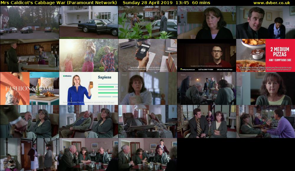 Mrs Caldicot's Cabbage War (Paramount Network) Sunday 28 April 2019 13:45 - 14:45