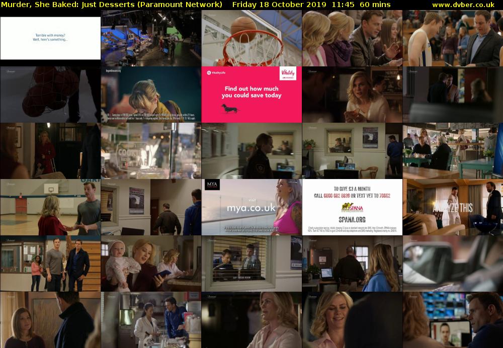 Murder, She Baked: Just Desserts (Paramount Network) Friday 18 October 2019 11:45 - 12:45