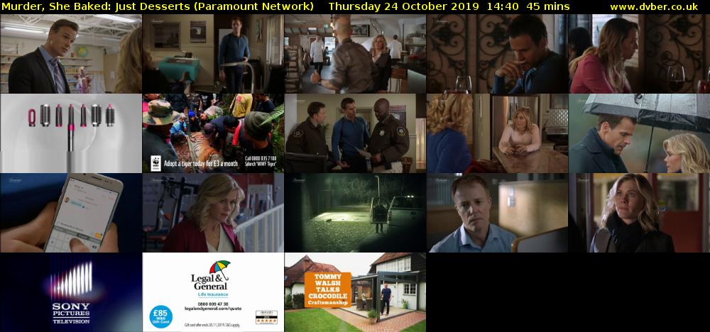 Murder, She Baked: Just Desserts (Paramount Network) Thursday 24 October 2019 14:40 - 15:25