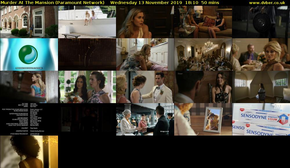 Murder At The Mansion (Paramount Network) Wednesday 13 November 2019 18:10 - 19:00