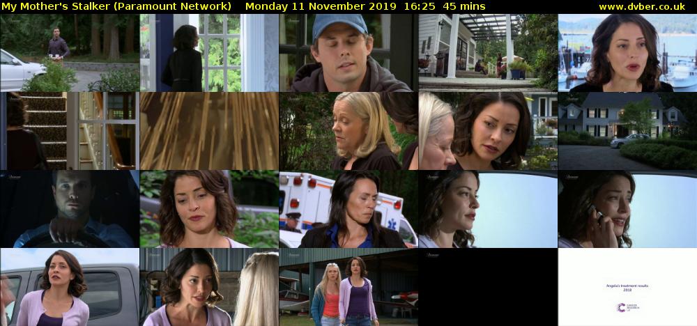 My Mother's Stalker (Paramount Network) Monday 11 November 2019 16:25 - 17:10
