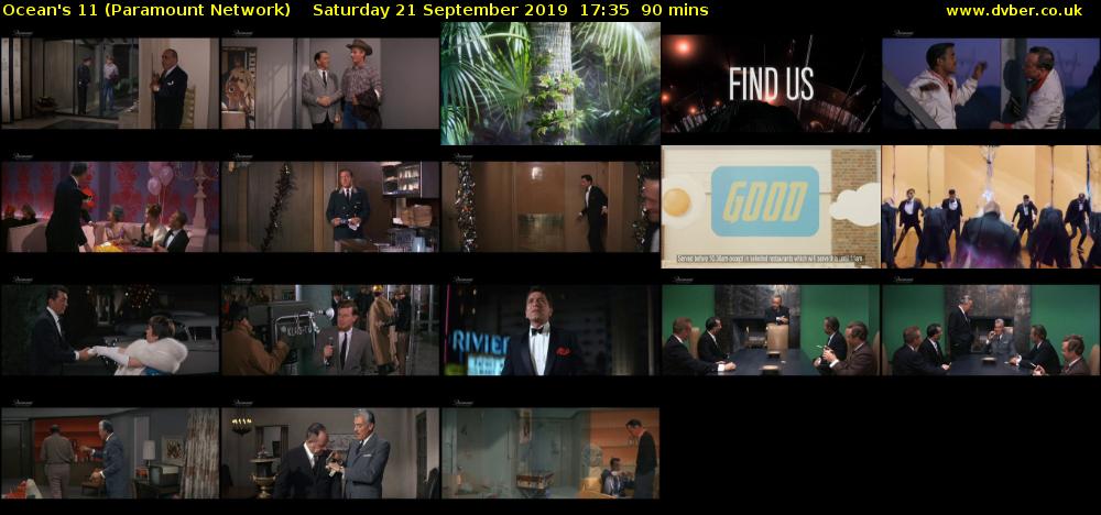 Ocean's 11 (Paramount Network) Saturday 21 September 2019 17:35 - 19:05