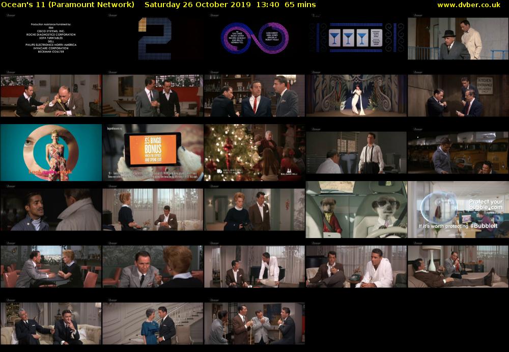 Ocean's 11 (Paramount Network) Saturday 26 October 2019 13:40 - 14:45