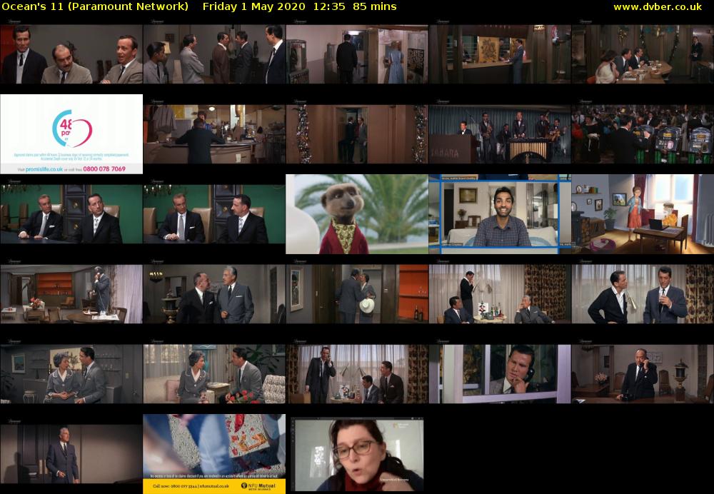 Ocean's 11 (Paramount Network) Friday 1 May 2020 12:35 - 14:00