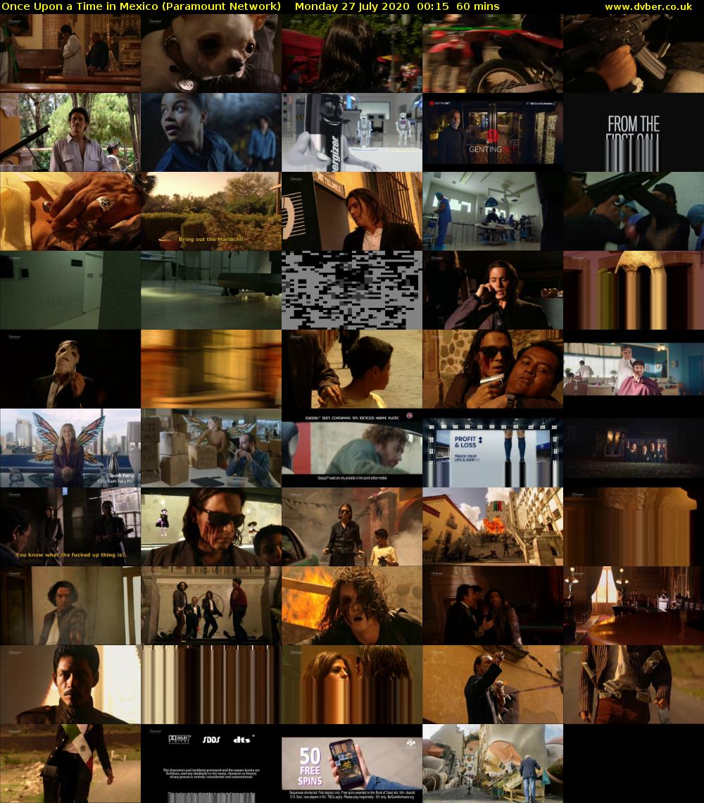 Once Upon a Time in Mexico (Paramount Network) Monday 27 July 2020 00:15 - 01:15
