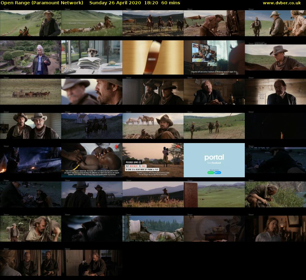 Open Range (Paramount Network) Sunday 26 April 2020 18:20 - 19:20