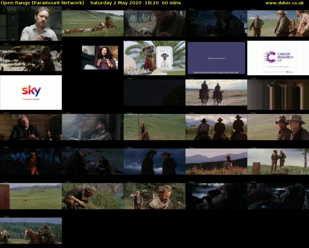 Open Range (Paramount Network) Saturday 2 May 2020 18:20 - 19:20