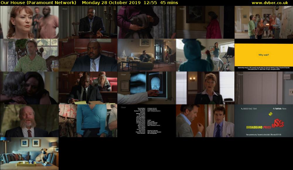 Our House (Paramount Network) Monday 28 October 2019 12:55 - 13:40