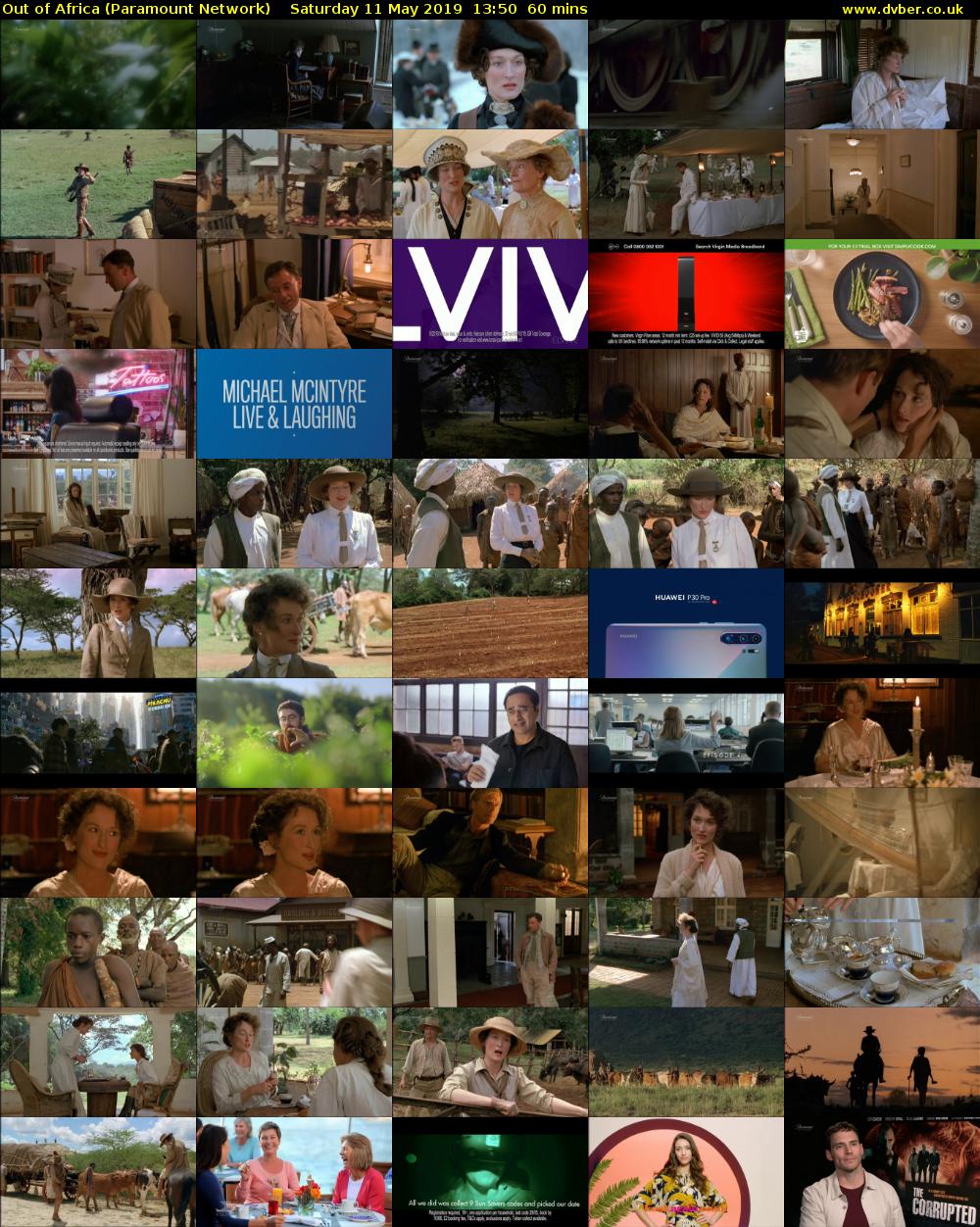 Out of Africa (Paramount Network) Saturday 11 May 2019 13:50 - 14:50