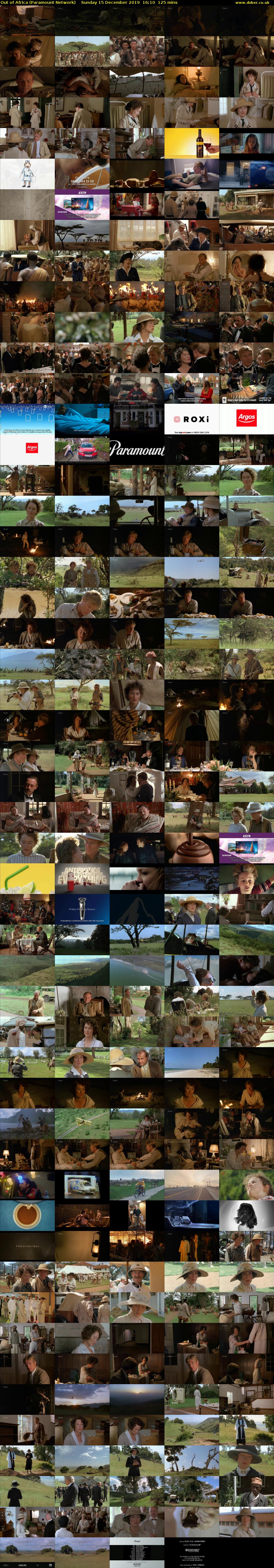 Out of Africa (Paramount Network) Sunday 15 December 2019 16:10 - 18:15