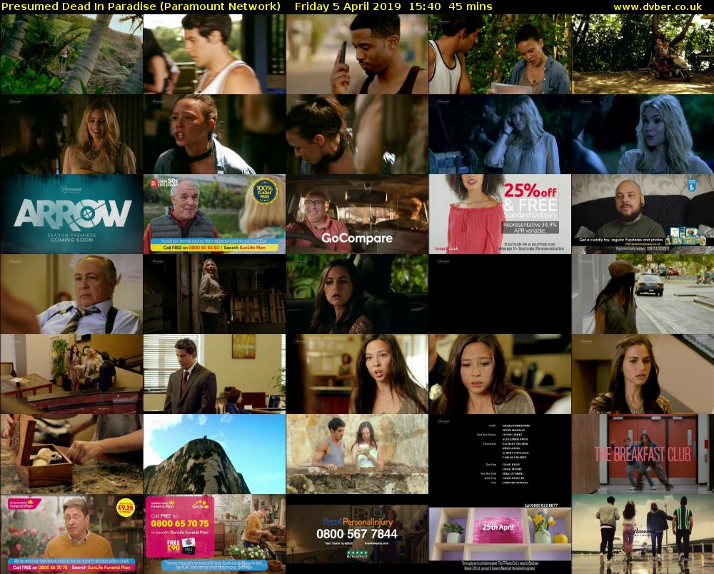 Presumed Dead In Paradise (Paramount Network) Friday 5 April 2019 15:40 - 16:25