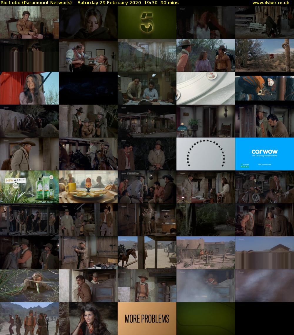 Rio Lobo (Paramount Network) Saturday 29 February 2020 19:30 - 21:00