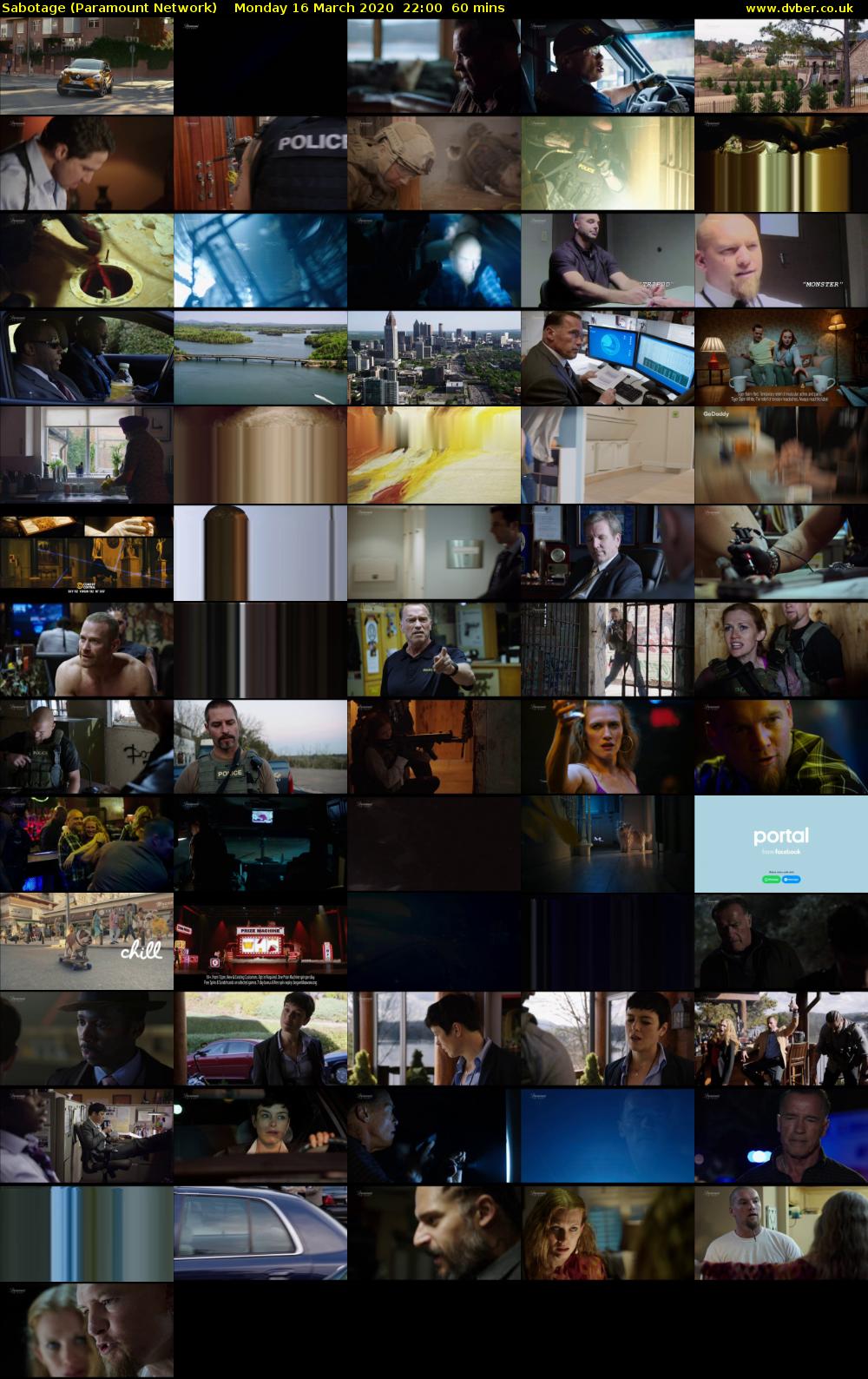 Sabotage (Paramount Network) Monday 16 March 2020 22:00 - 23:00