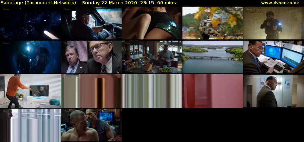 Sabotage (Paramount Network) Sunday 22 March 2020 23:15 - 00:15