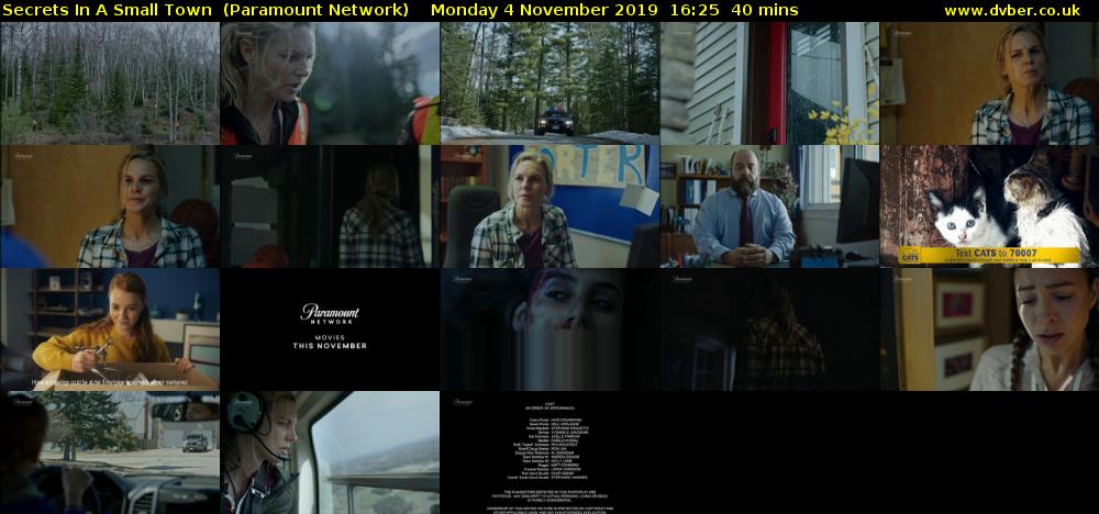 Secrets In A Small Town  (Paramount Network) Monday 4 November 2019 16:25 - 17:05