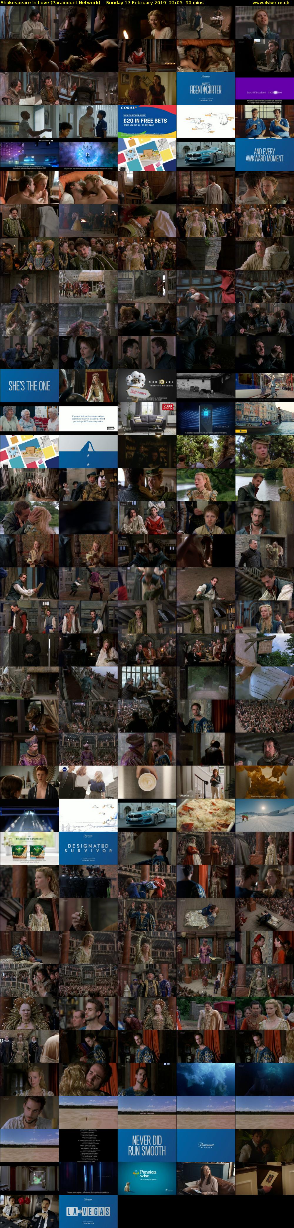 Shakespeare In Love (Paramount Network) Sunday 17 February 2019 22:05 - 23:35
