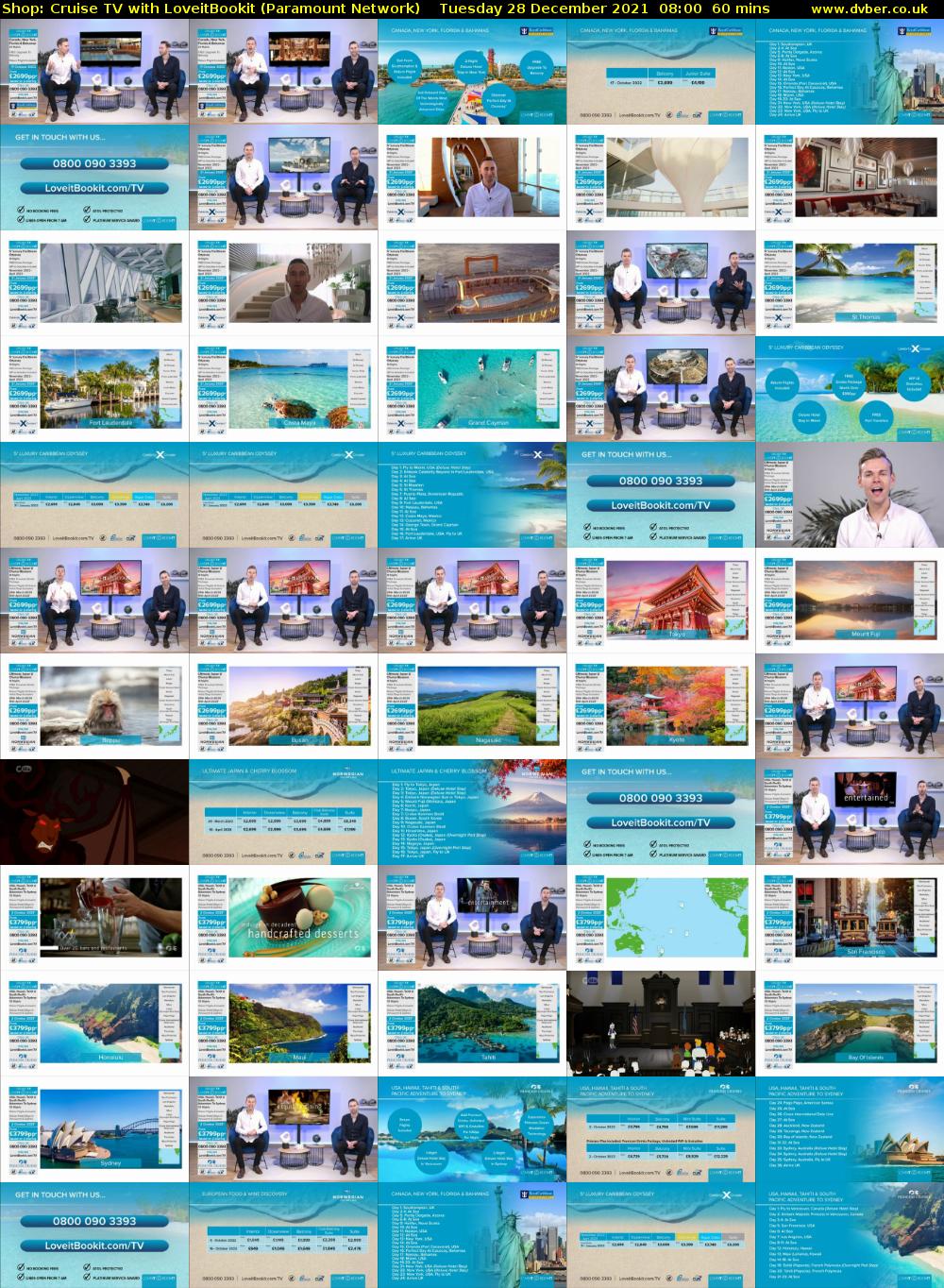 Shop: Cruise TV with LoveitBookit (Paramount Network) Tuesday 28 December 2021 08:00 - 09:00