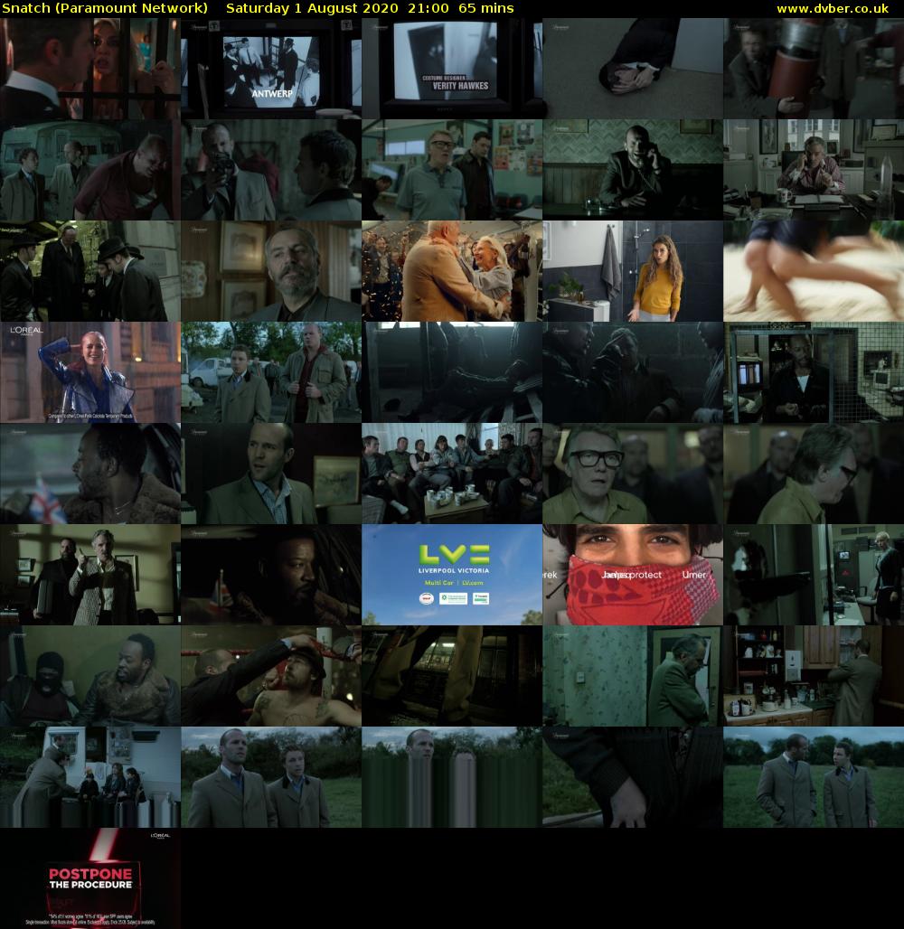 Snatch (Paramount Network) Saturday 1 August 2020 21:00 - 22:05