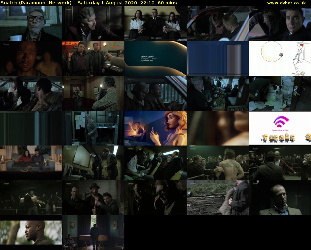 Snatch (Paramount Network) Saturday 1 August 2020 22:10 - 23:10