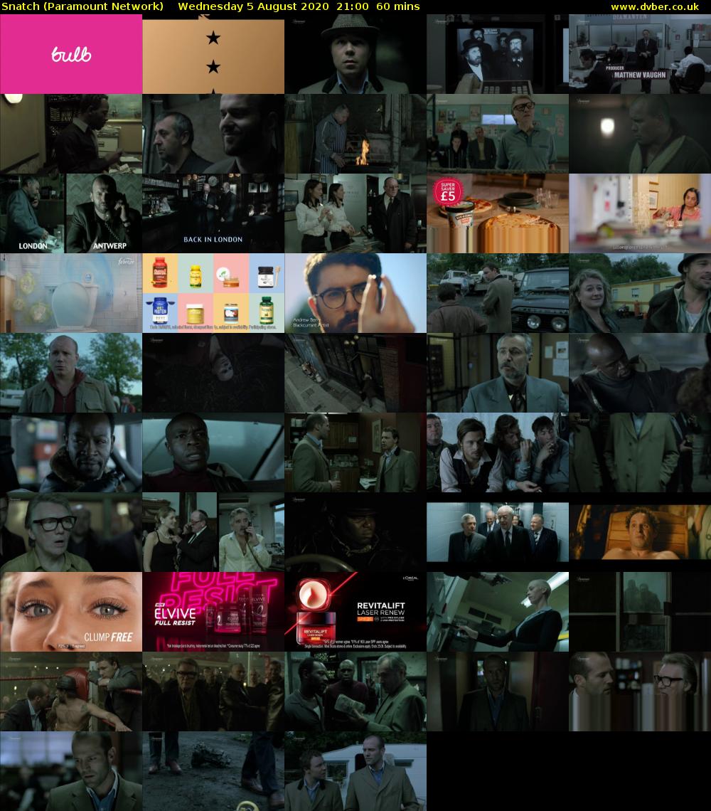 Snatch (Paramount Network) Wednesday 5 August 2020 21:00 - 22:00