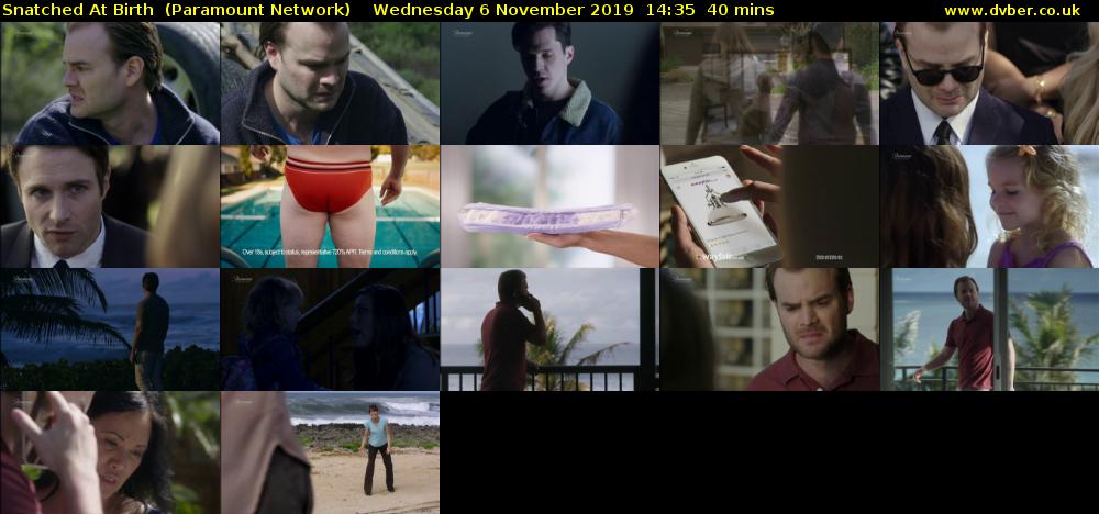 Snatched At Birth  (Paramount Network) Wednesday 6 November 2019 14:35 - 15:15