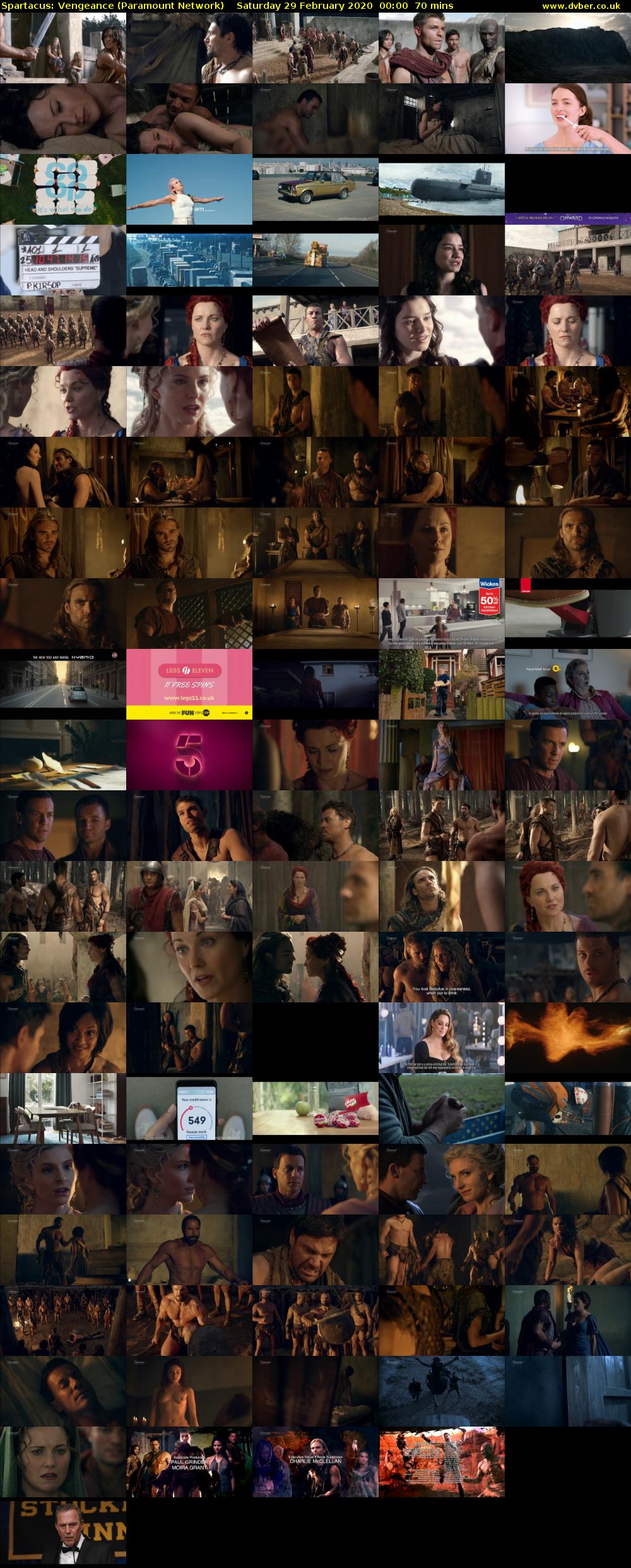 Spartacus: Vengeance (Paramount Network) Saturday 29 February 2020 00:00 - 01:10