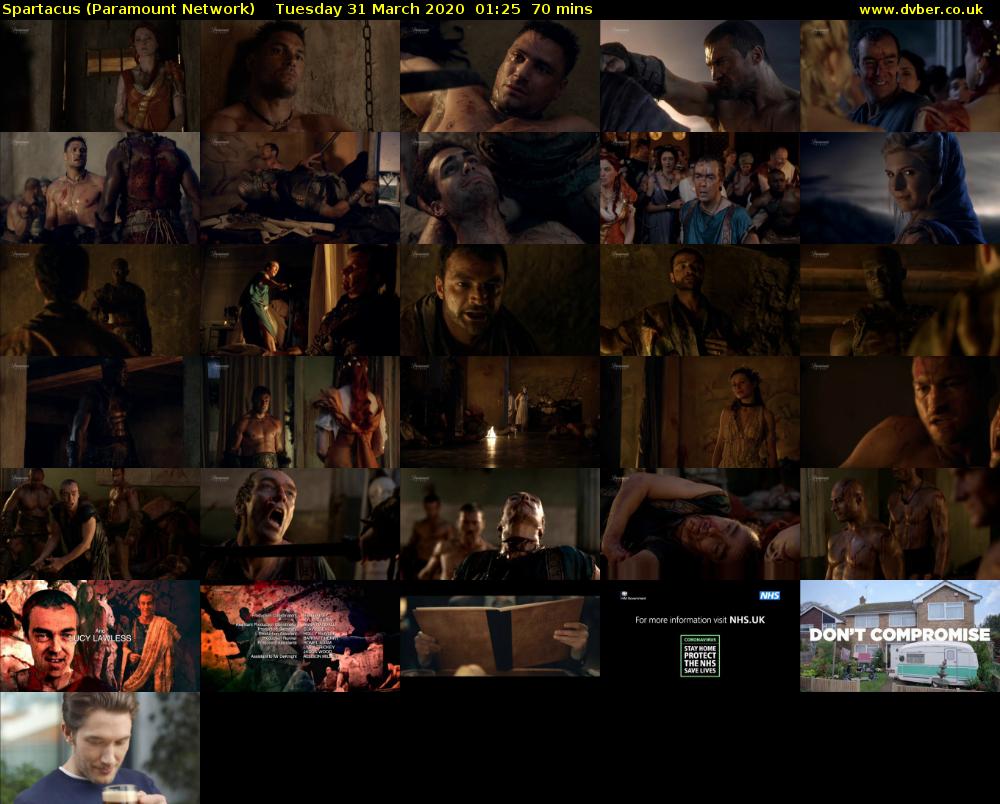 Spartacus (Paramount Network) Tuesday 31 March 2020 01:25 - 02:35