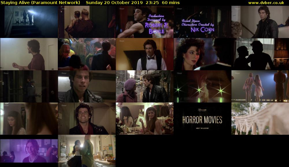 Staying Alive (Paramount Network) Sunday 20 October 2019 23:25 - 00:25