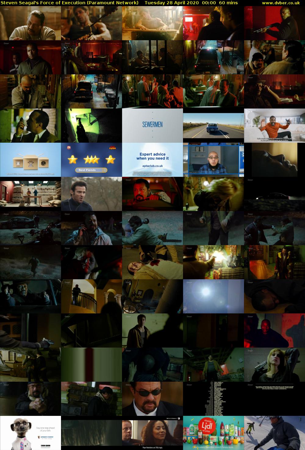 Steven Seagal's Force of Execution (Paramount Network) Tuesday 28 April 2020 00:00 - 01:00