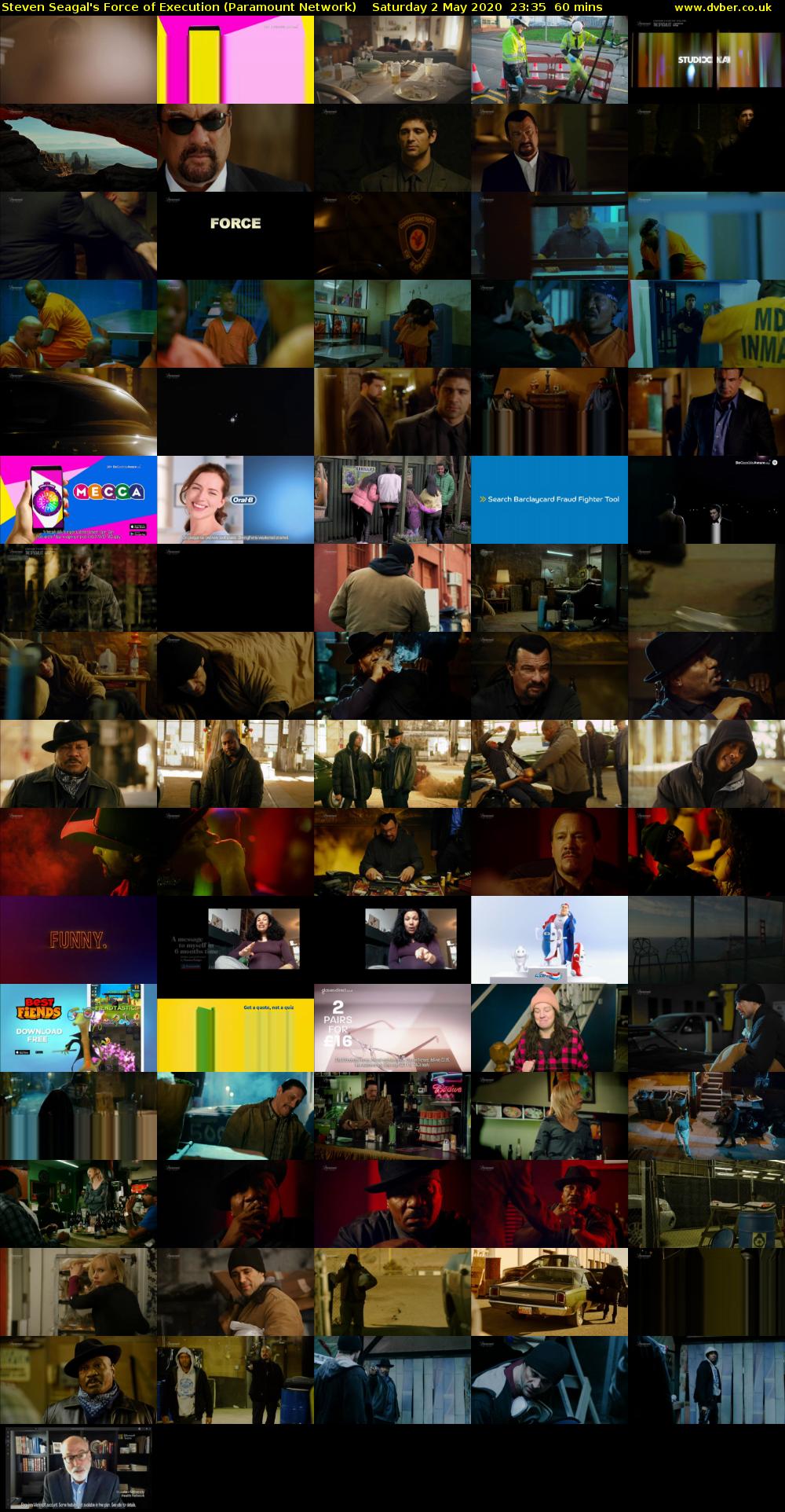 Steven Seagal's Force of Execution (Paramount Network) Saturday 2 May 2020 23:35 - 00:35