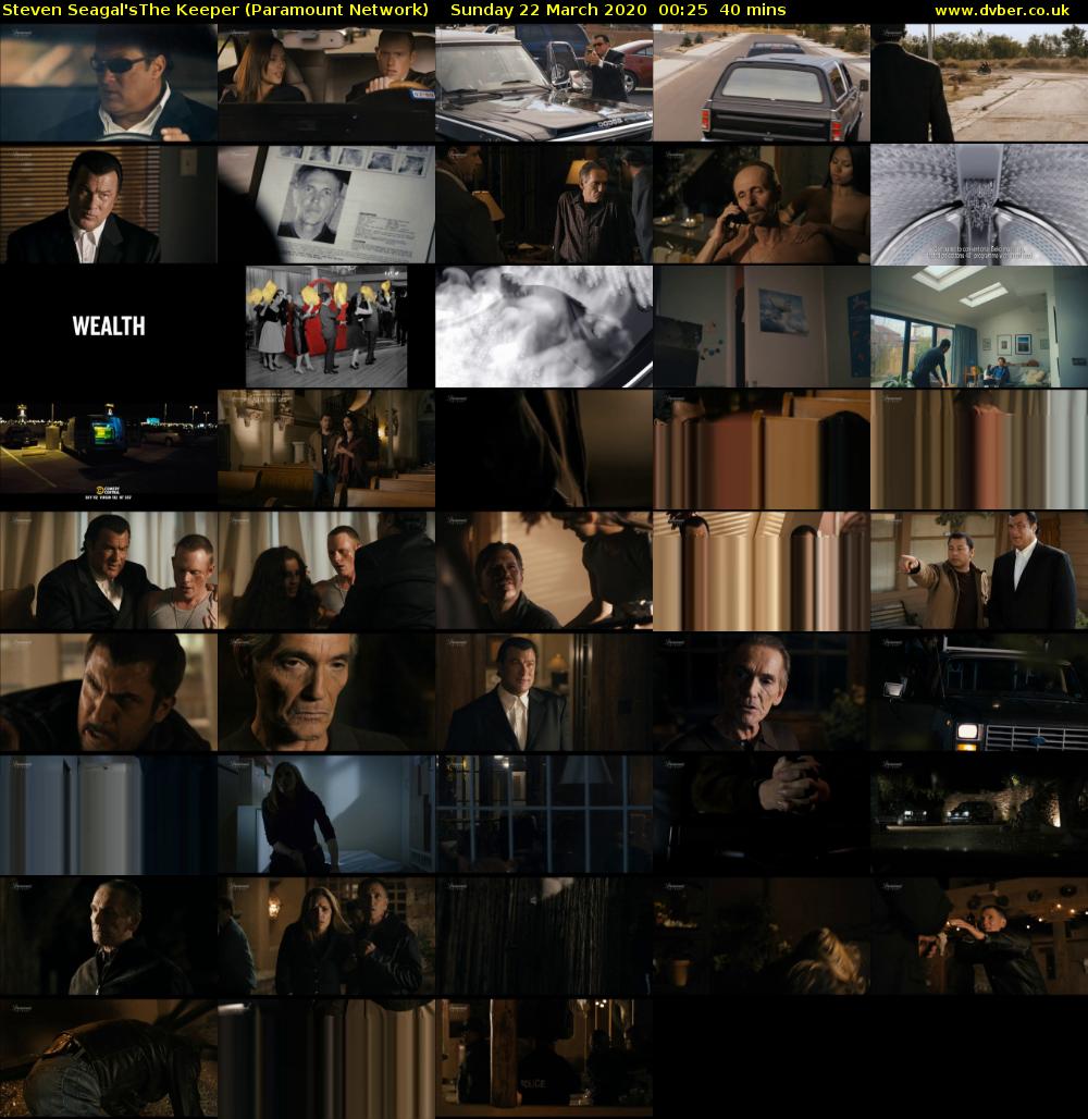 Steven Seagal'sThe Keeper (Paramount Network) Sunday 22 March 2020 00:25 - 01:05