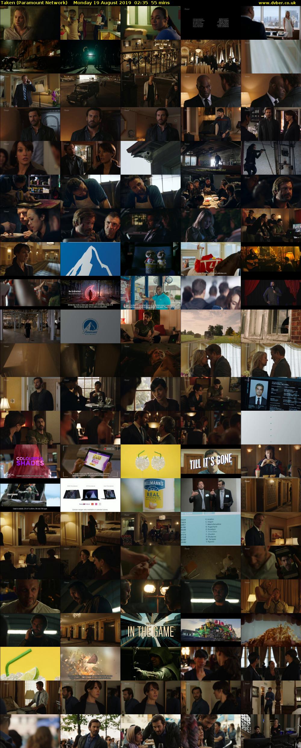 Taken (Paramount Network) Monday 19 August 2019 02:35 - 03:30