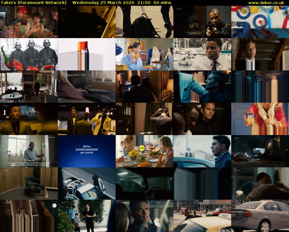 Takers (Paramount Network) Wednesday 25 March 2020 21:00 - 22:00